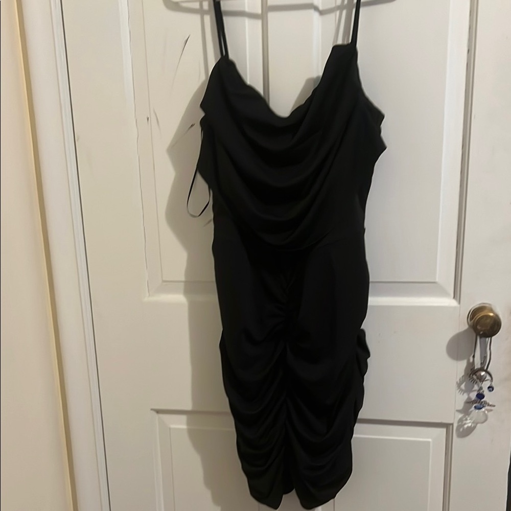 Elegant Black Draped Dress